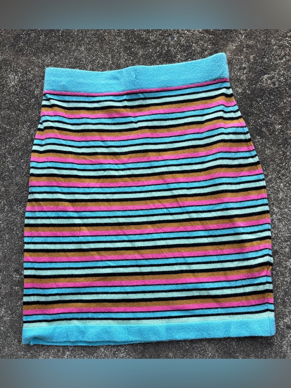 wild fable Striped Pencil Skirt - Turquoise, Pink, Black, Olive